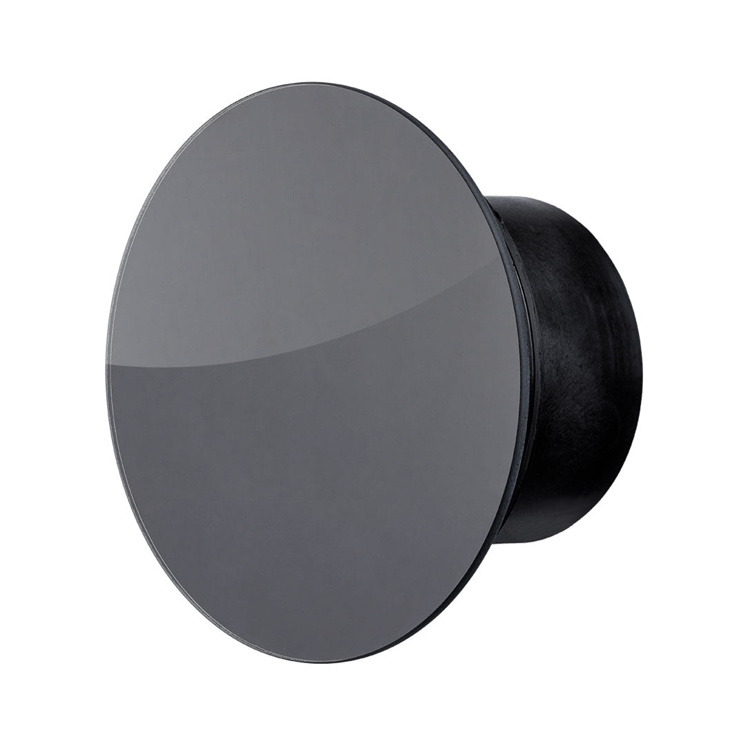 Bathroom fan round black glass panel gloss profile