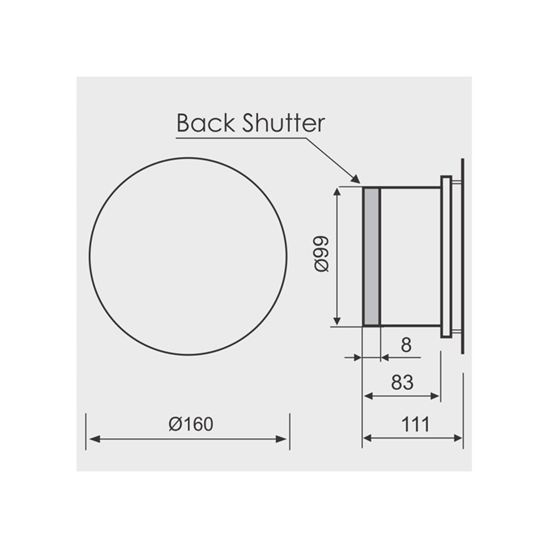 Bathroom fan round glass panel dimensions