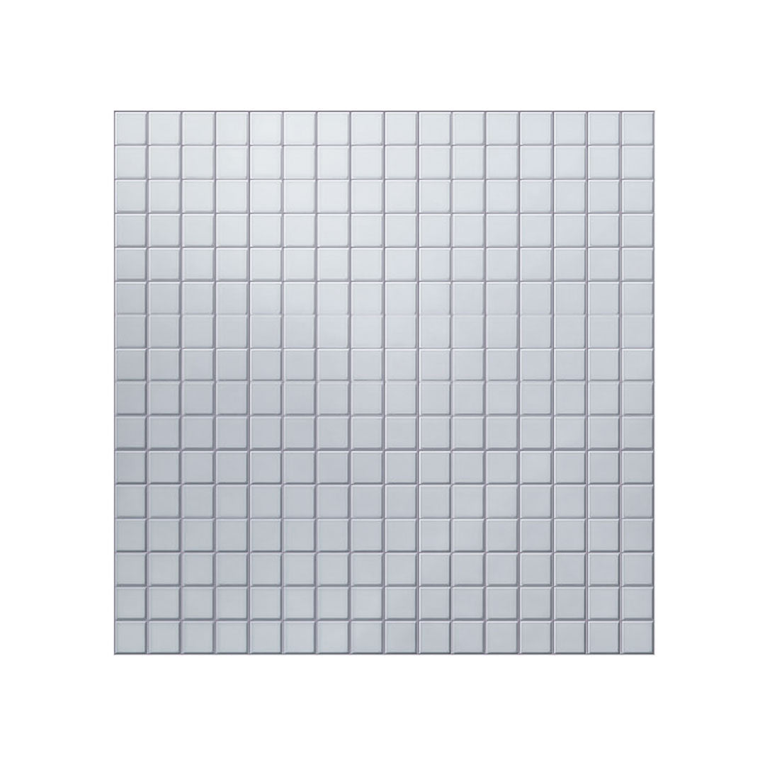 Front look of glass ultra thin bathroom fan with silver squares design