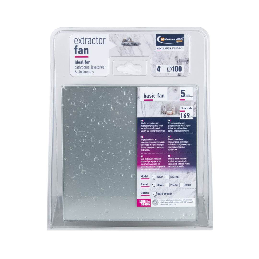Bathroom fan water drops inox package