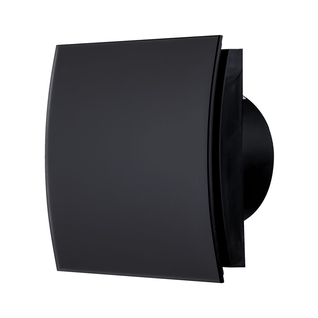 Black glass bathroom fan ellipse matt profile