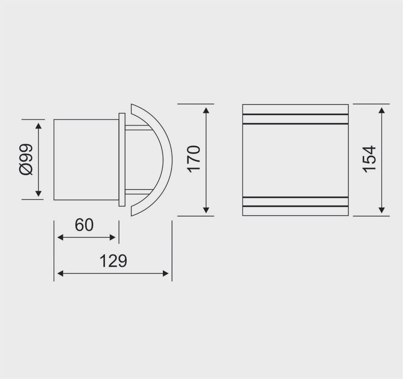Technical drawing of MMotors designer sauna ventilation fan