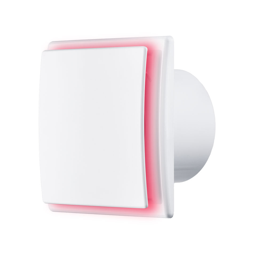 Household domestic exhaust fan white plastic red light profile