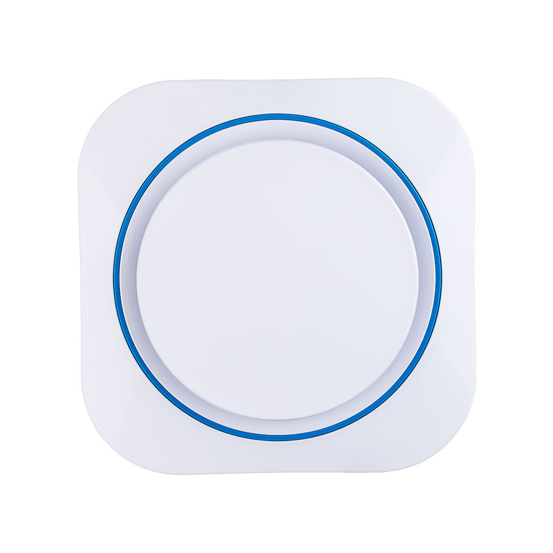Household domestic white exhaust fan designer ring multicolor blue front