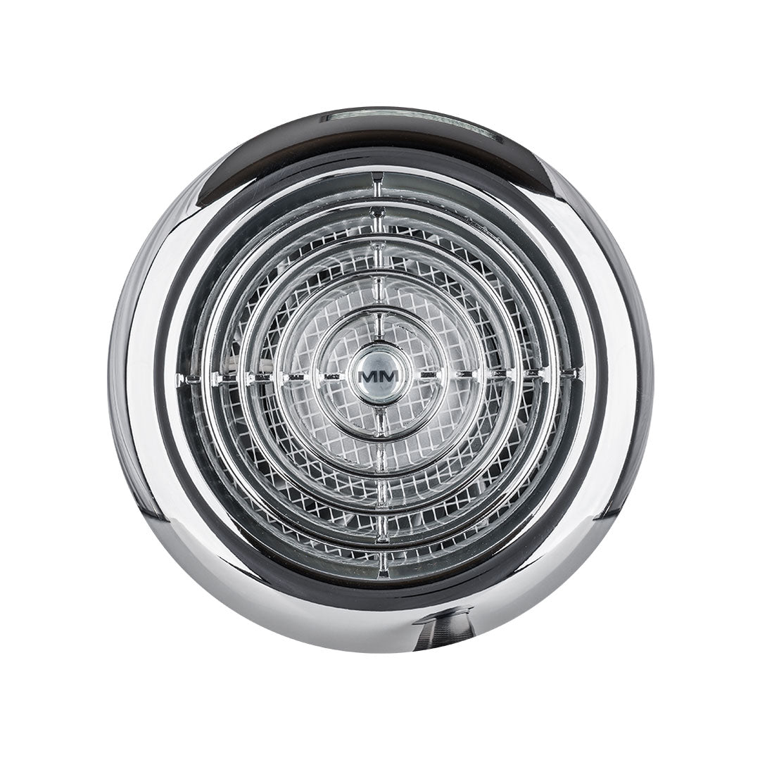 Household fan round chrome front