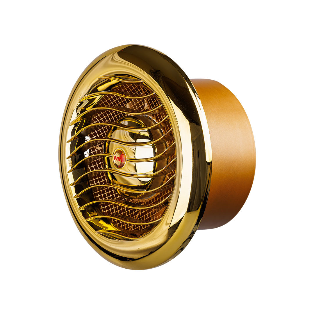Luxury extractor fan, plated with real gold, back shutter, 105m³/h