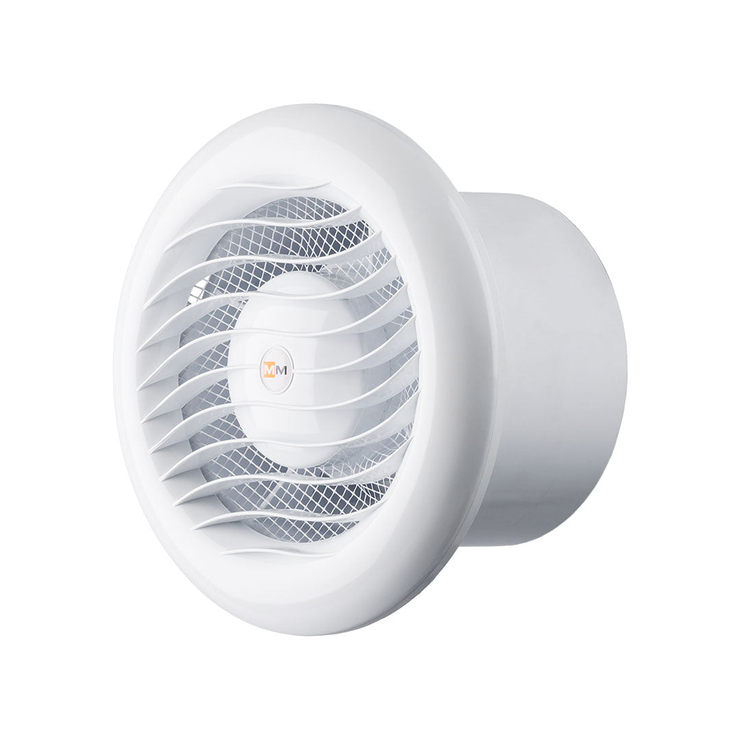 Sauna steam fan white round profile