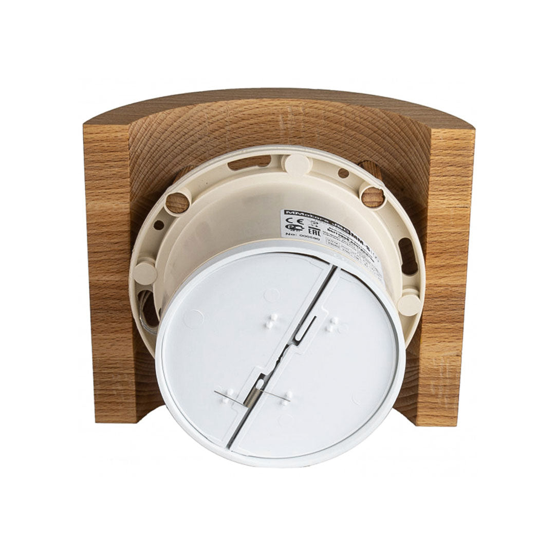 Sauna steam fan wood ellipse backside
