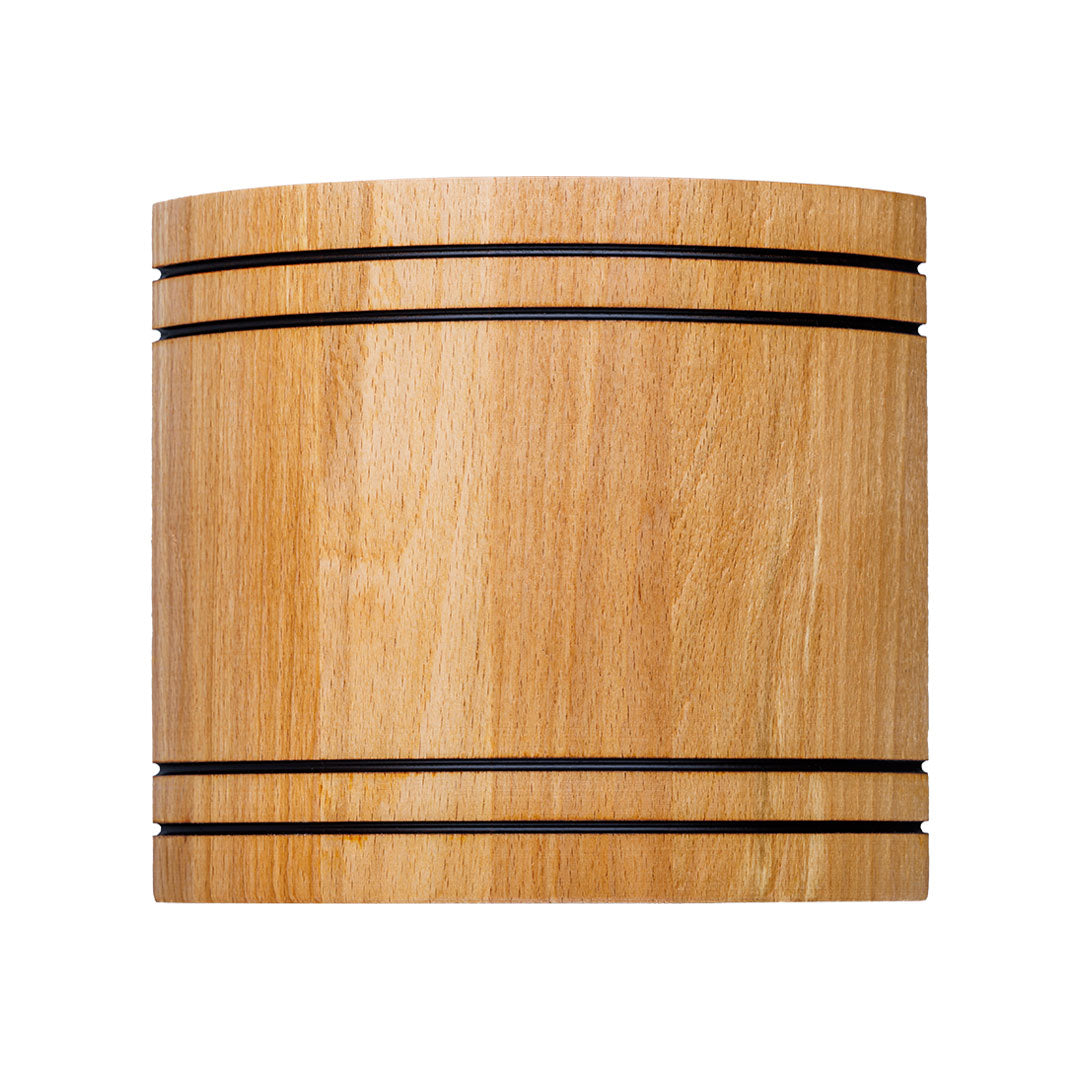 Sauna steam fan wood ellipse front