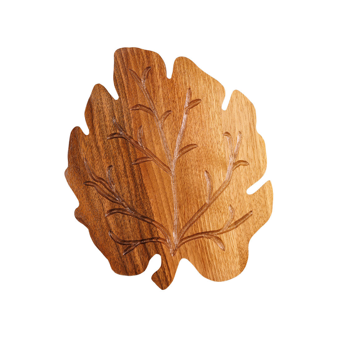 Sauna steam fan wood leaf front