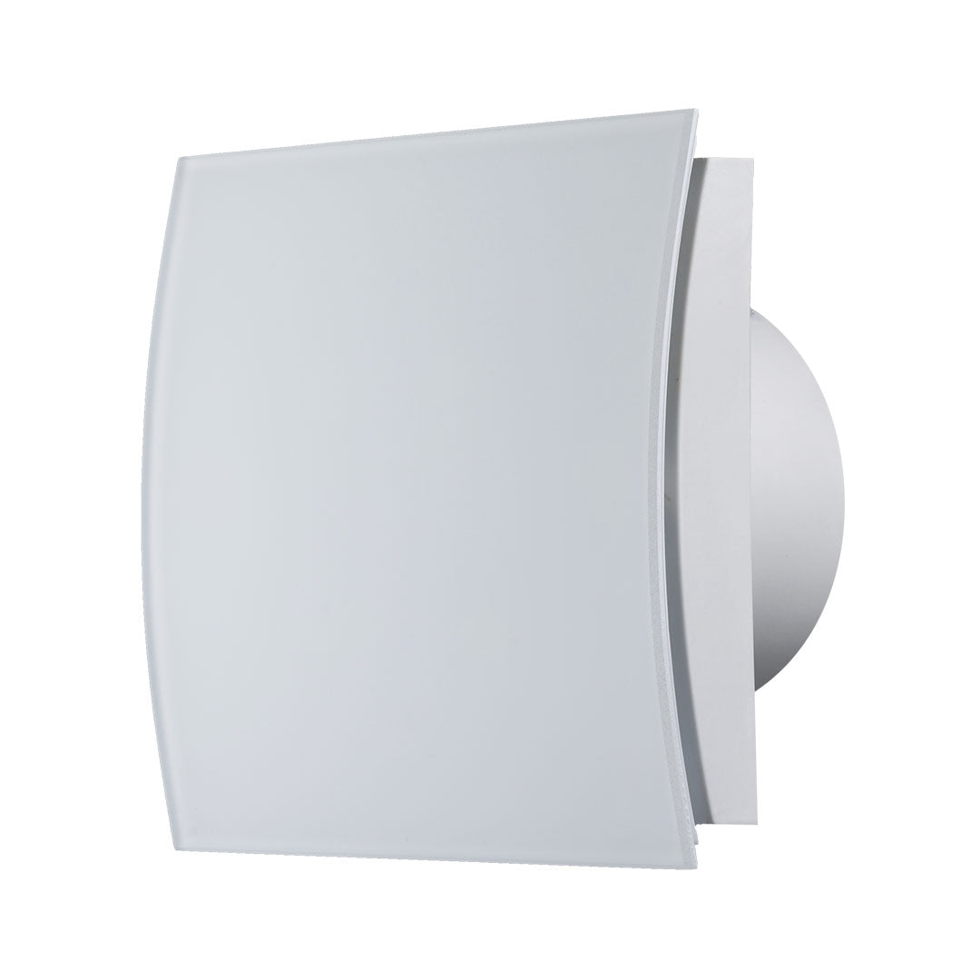 White glass bathroom fan ellipse matt profile