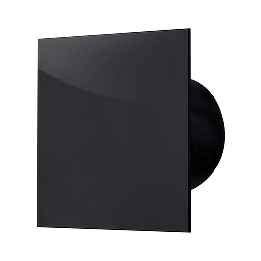Bathroom fan glossy black glass panel profile
