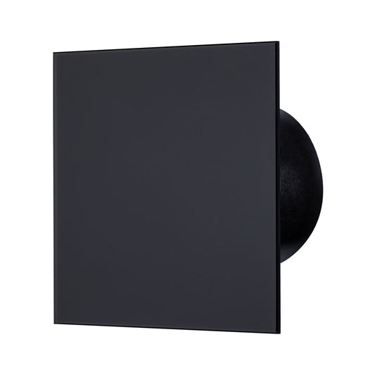 Bathroom fan black glass panel matt profile