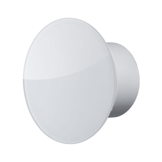Bathroom fan round white glass panel gloss profile