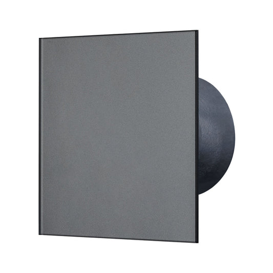 Bathroom fan glass panel dark grey profile