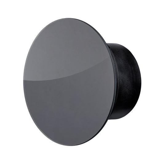 Bathroom fan round black glass panel gloss profile