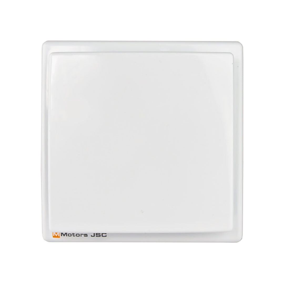 Bathroom fan ultra thin short spigot white square frontside