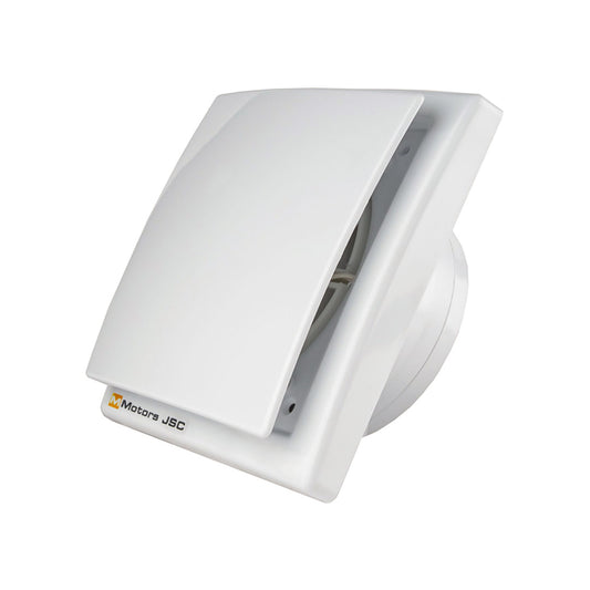 Bathroom fan ultra thin short spigot white square profile