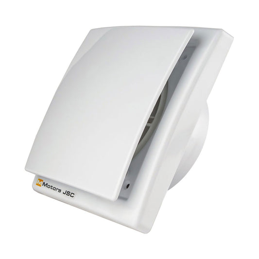 Side look of plastic ultra thin white bathroom fan