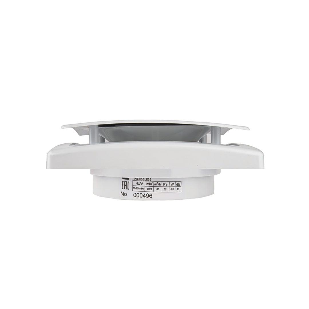 Bathroom fan ultra thin short spigot white square side