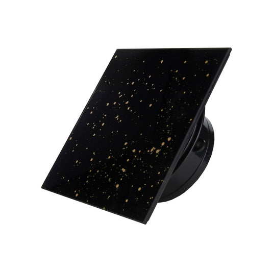 Bathroom fan ultra thin sport spigot black and gold glass square profile