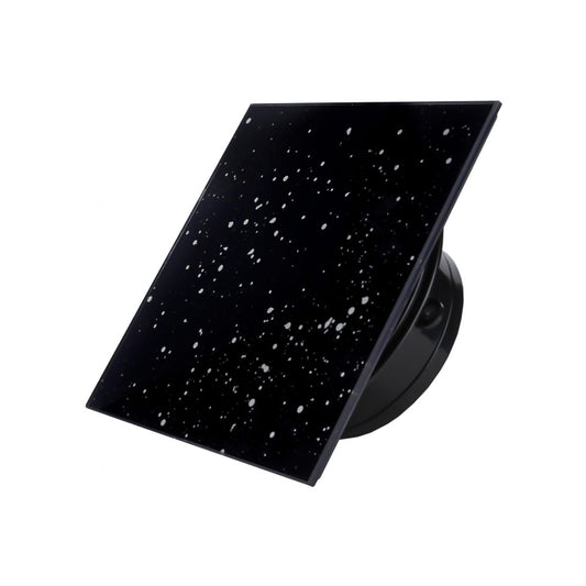 Bathroom fan ultra thin sport spigot black and silver glass square profile