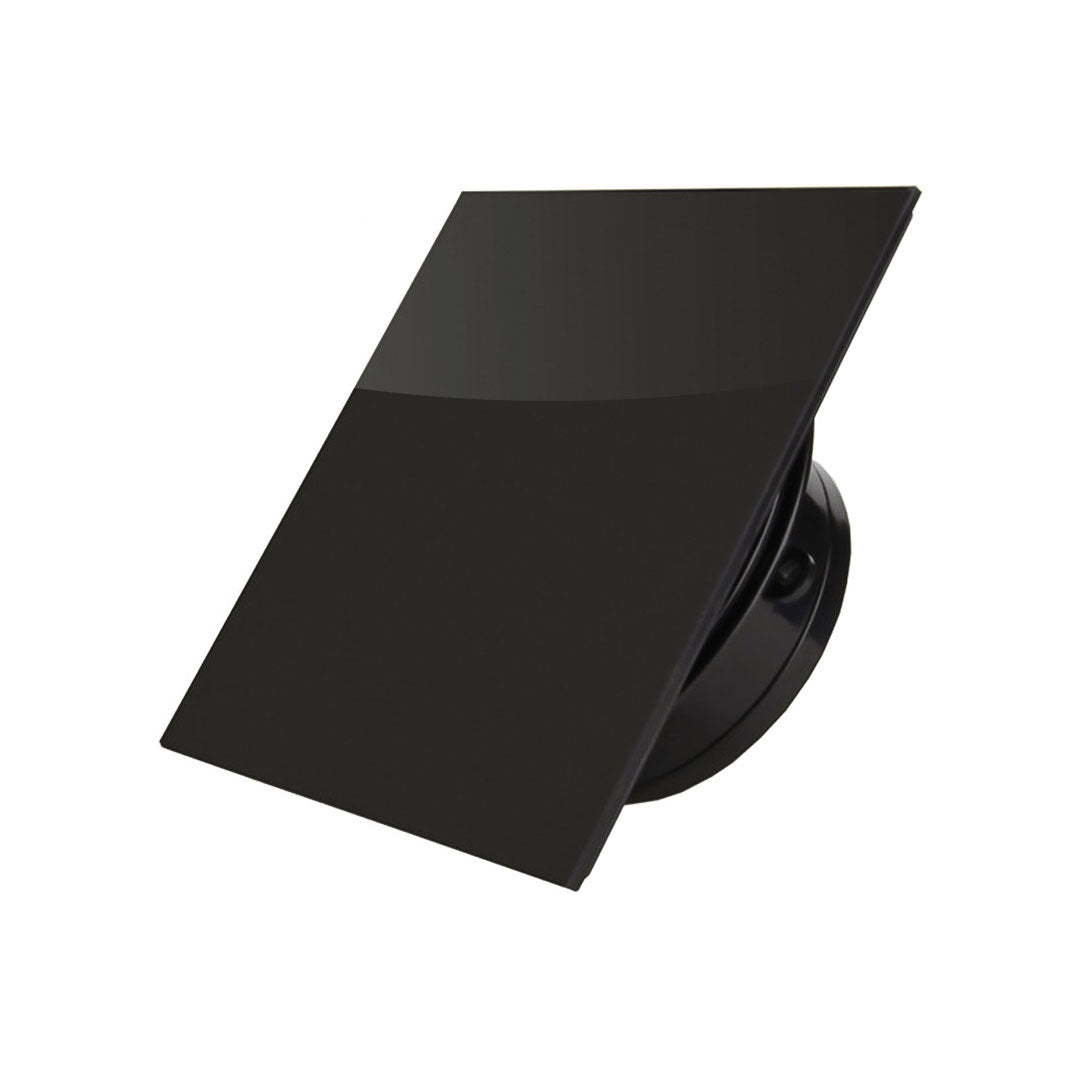 Bathroom fan ultra thin sport spigot black gloss glass square profile