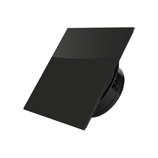 Bathroom fan ultra thin sport spigot black gloss glass square profile