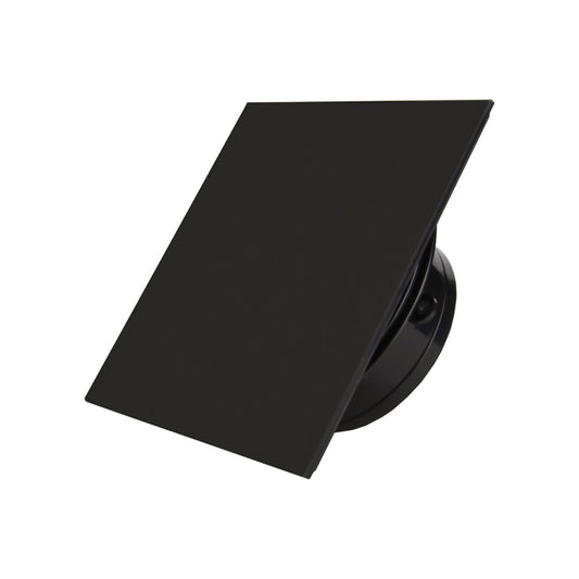 Bathroom fan ultra thin sport spigot black matt glass square profile