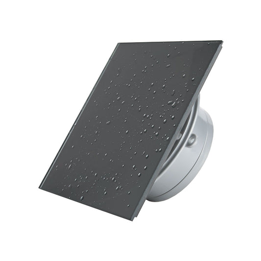 Bathroom fan ultra thin sport spigot dark gray water drops glass square profile