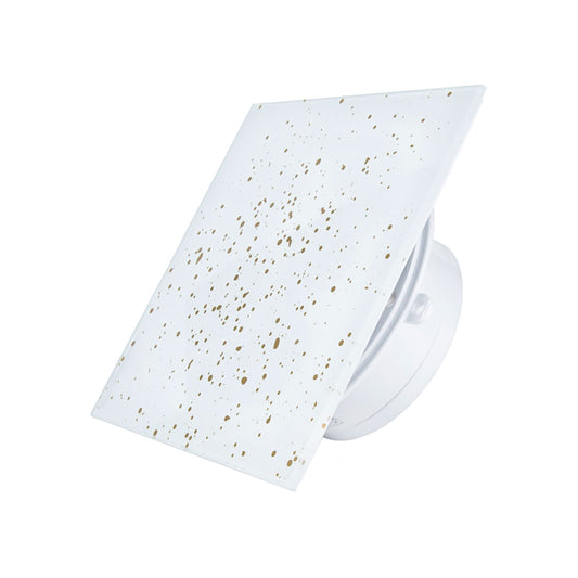 Bathroom fan ultra thin sport spigot white and gold glass square profile