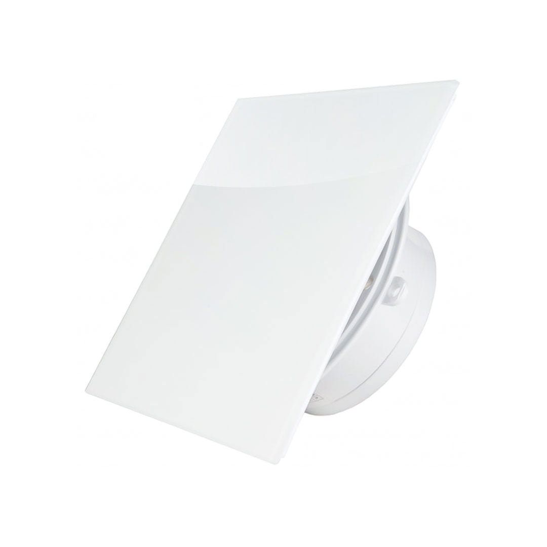 Bathroom fan ultra thin sport spigot white gloss square profile