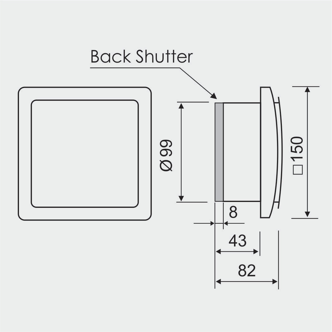 OK square white 100m³/h