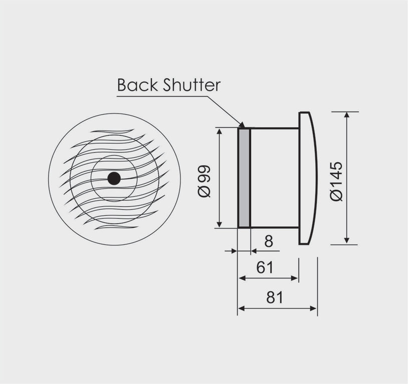 Heat-resistant sauna fan MM-S ⌀100mm, 105 m³ / h, plastic