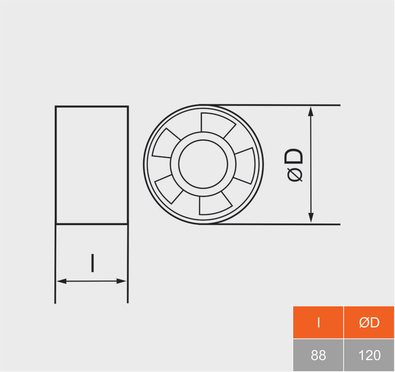 Hitzebeständiger Rohrventilator VO T ⌀120mm