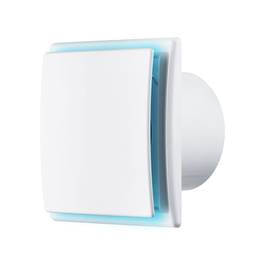 Household domestic exhaust fan white plastic blue light profile