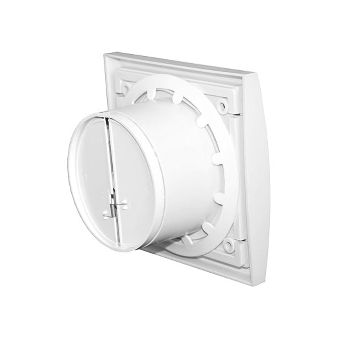 Household domestic exhaust fan white square backside