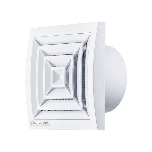Household domestic exhaust fan white squares profile