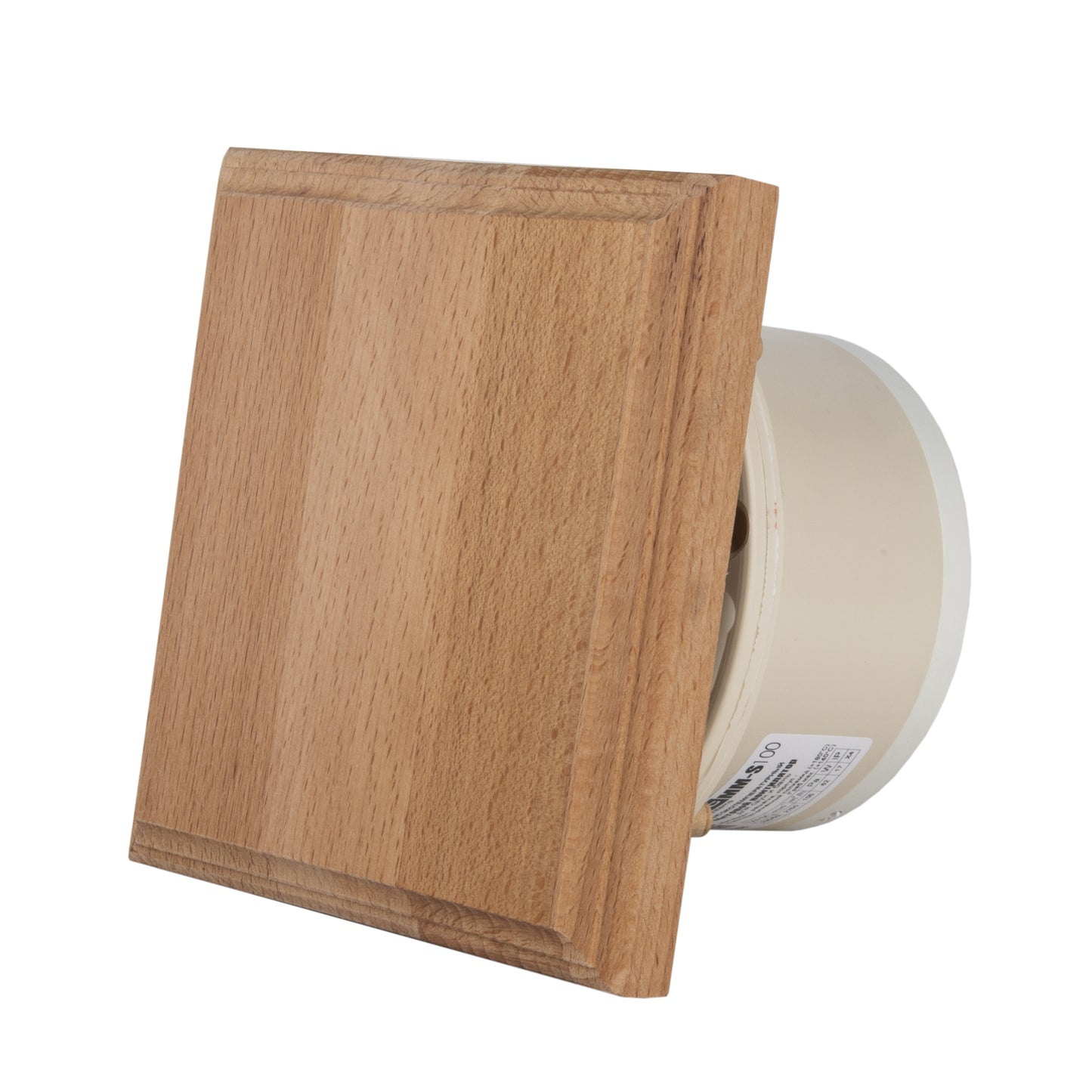 Heat-resistant sauna extractor fan MM-S ⌀100mm, 105 m³/h, square wood, with back shutter