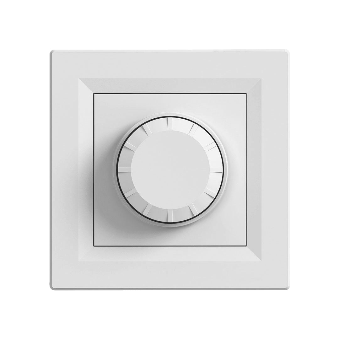 Front view of white rotary dimmer