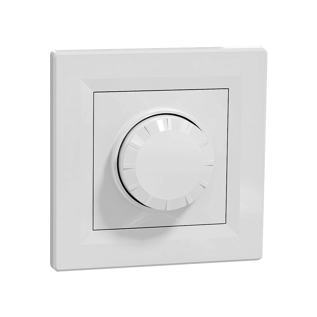 Front view of white rotary dimmer
