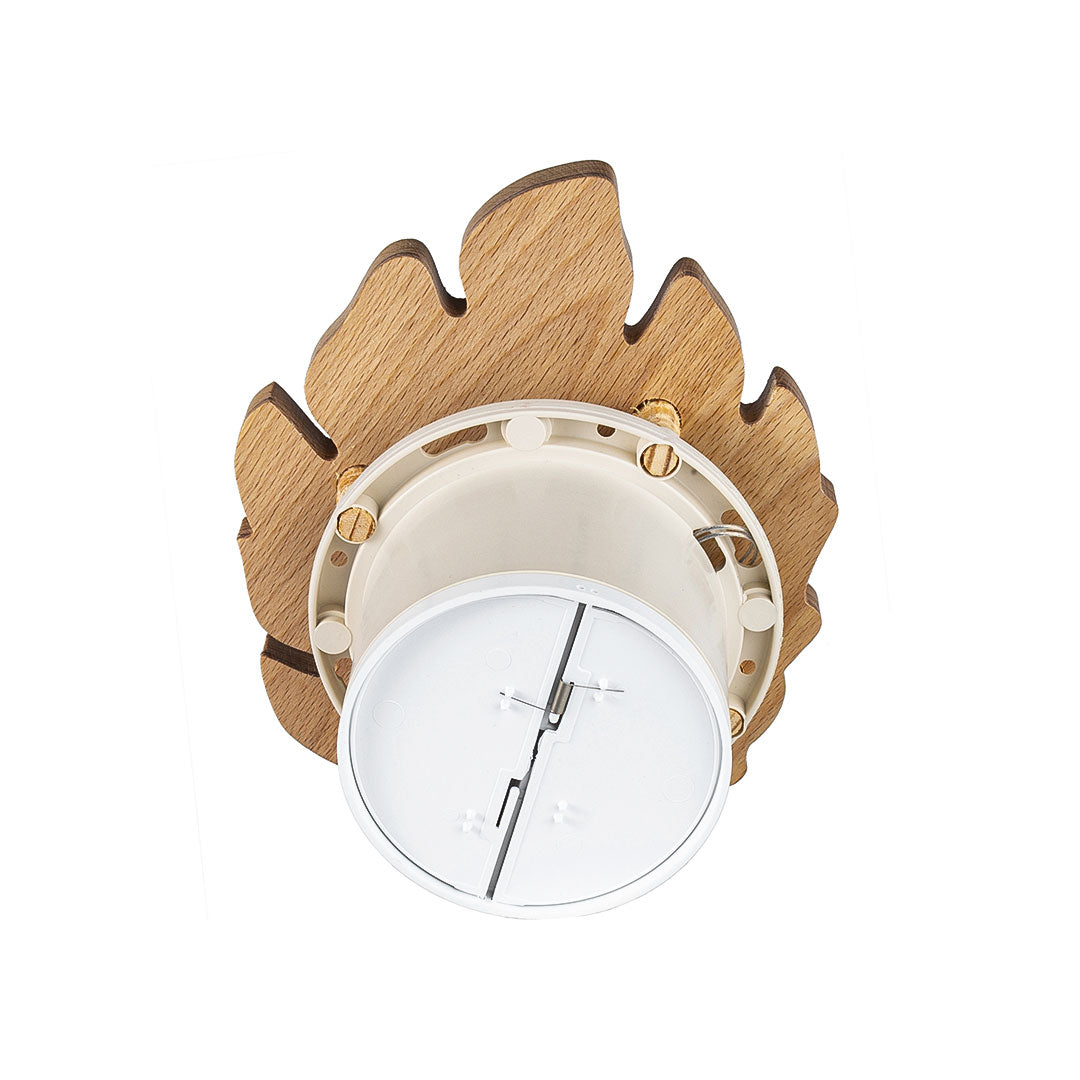 Sauna steam fan wood leaf backside