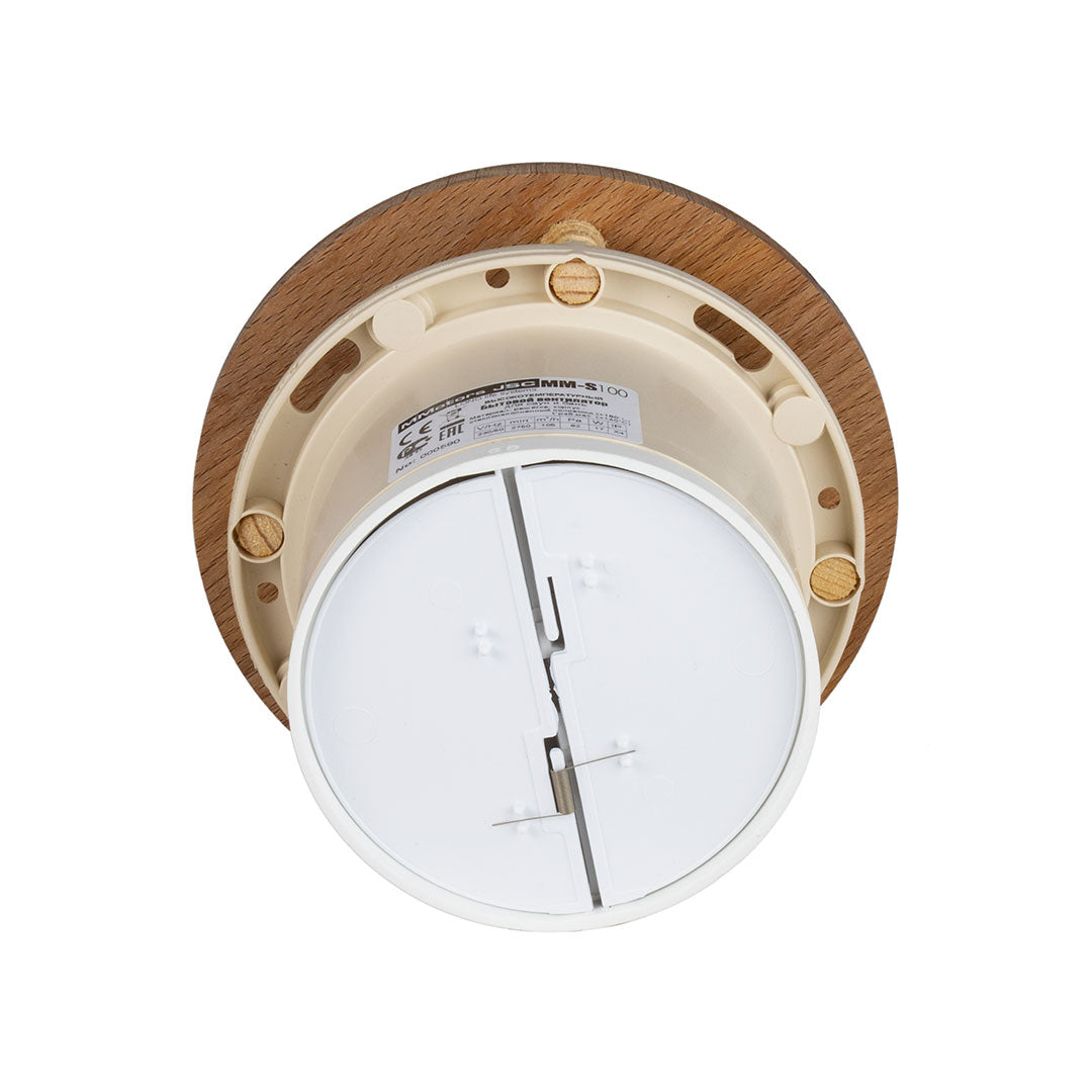 Sauna steam fan wood round backside