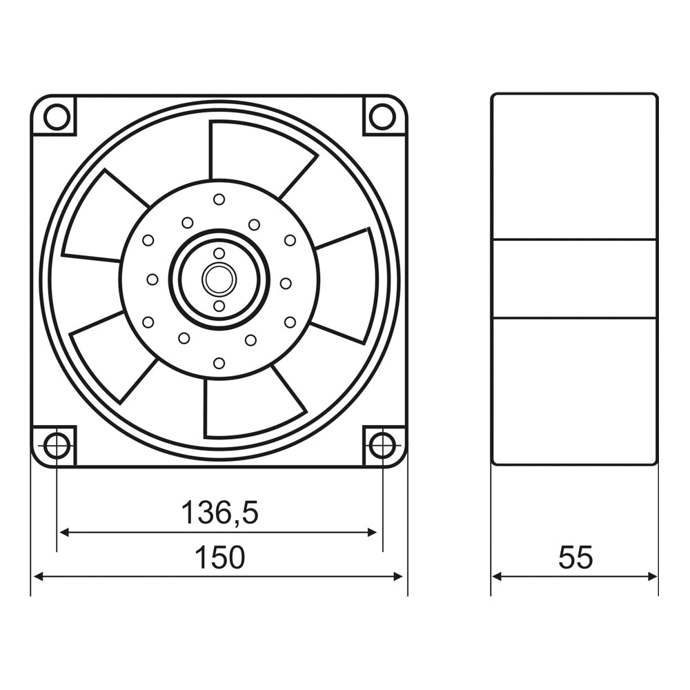 Hitzebeständiger Axialventilator VA T 16/2