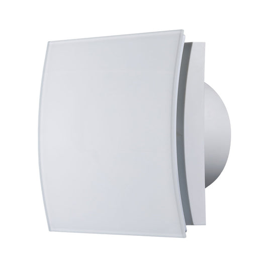 White glass bathroom fan ellipse gloss profile