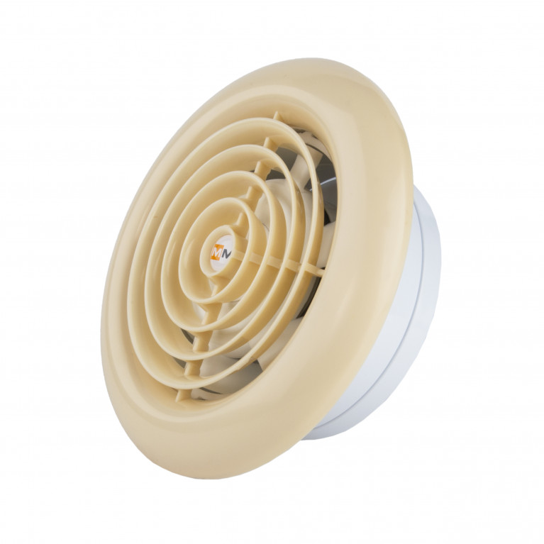 Ultra-thin fan MM 100, 60 m³ / h, cream, con válvula de retención