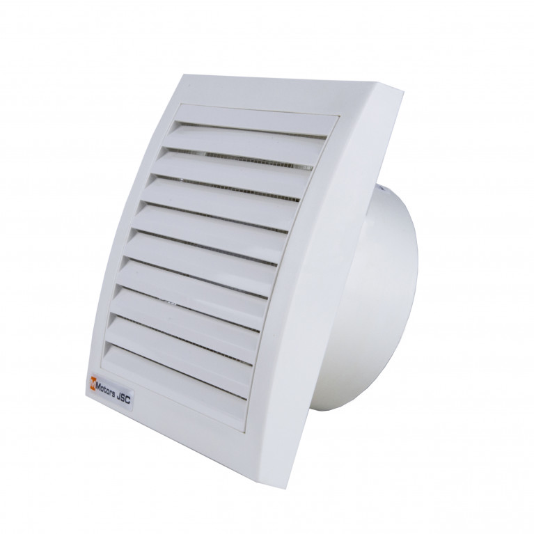 Thin extractor fan with humidity sensor and non-return valve MM 100, 60 m³/h, white