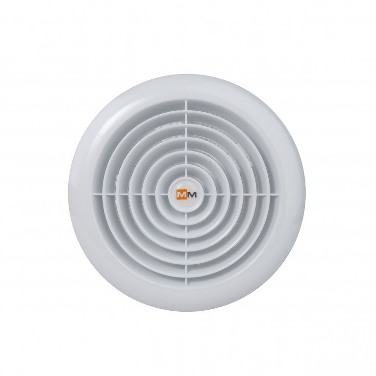 Ultra-thin exhaust fan with low installation depth MM 120, 150 m³ / h, white, with non-return valve