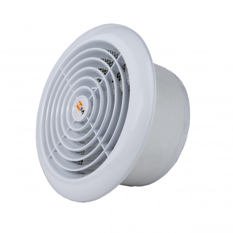 Ultra-thin exhaust fan with low installation depth MM 120, 150 m³ / h, white, with non-return valve