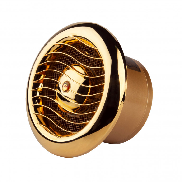 Designer fan MM-LUXE 100, 110 m³ / h, 24 carat gold
